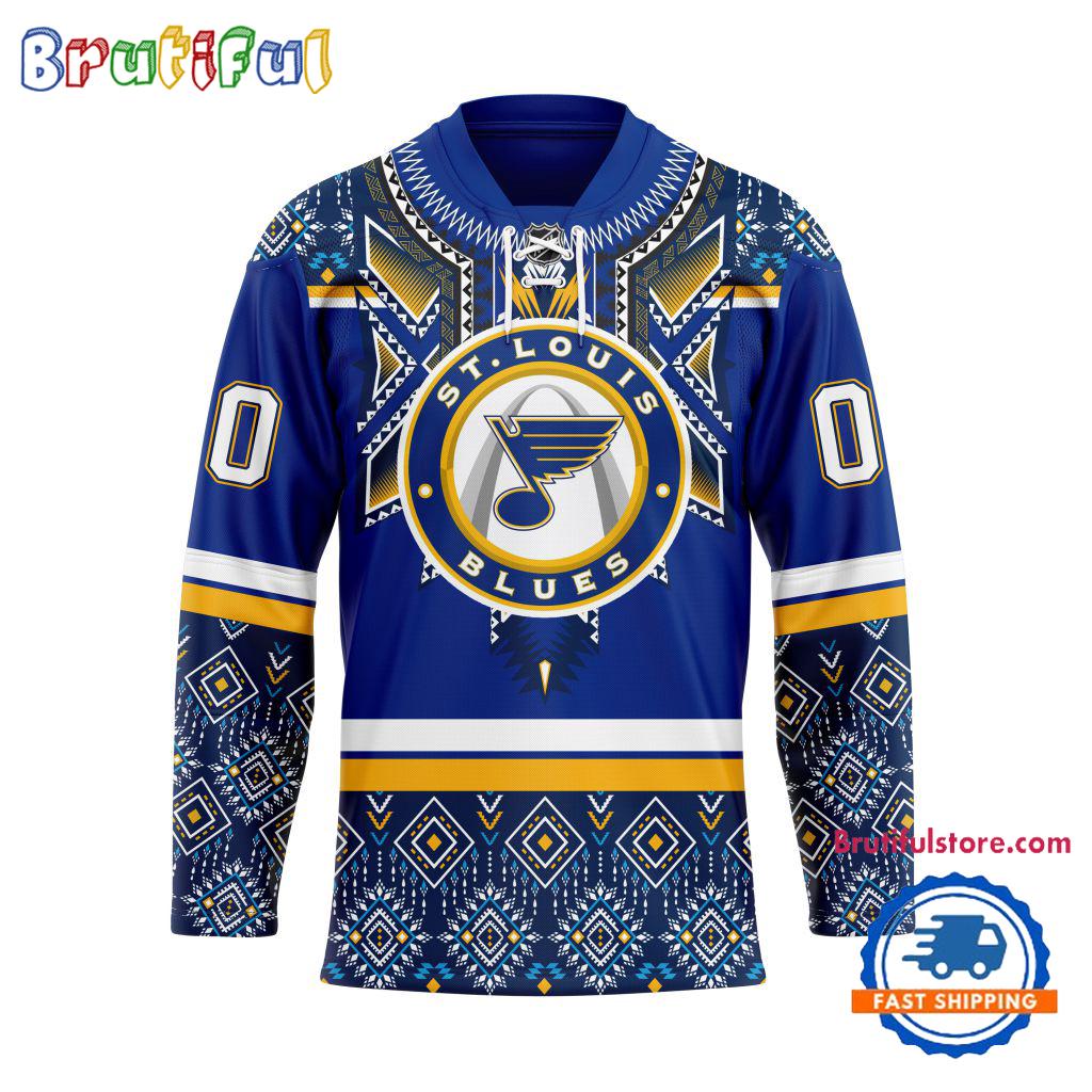 NHL St. Louis Blues Personalized Native American Hockey Jersey