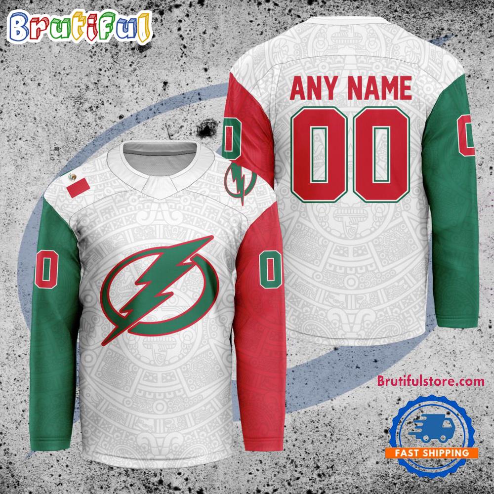 NHL Tampa Bay Lightning Personalized Mexican Heritage Hockey Jersey
