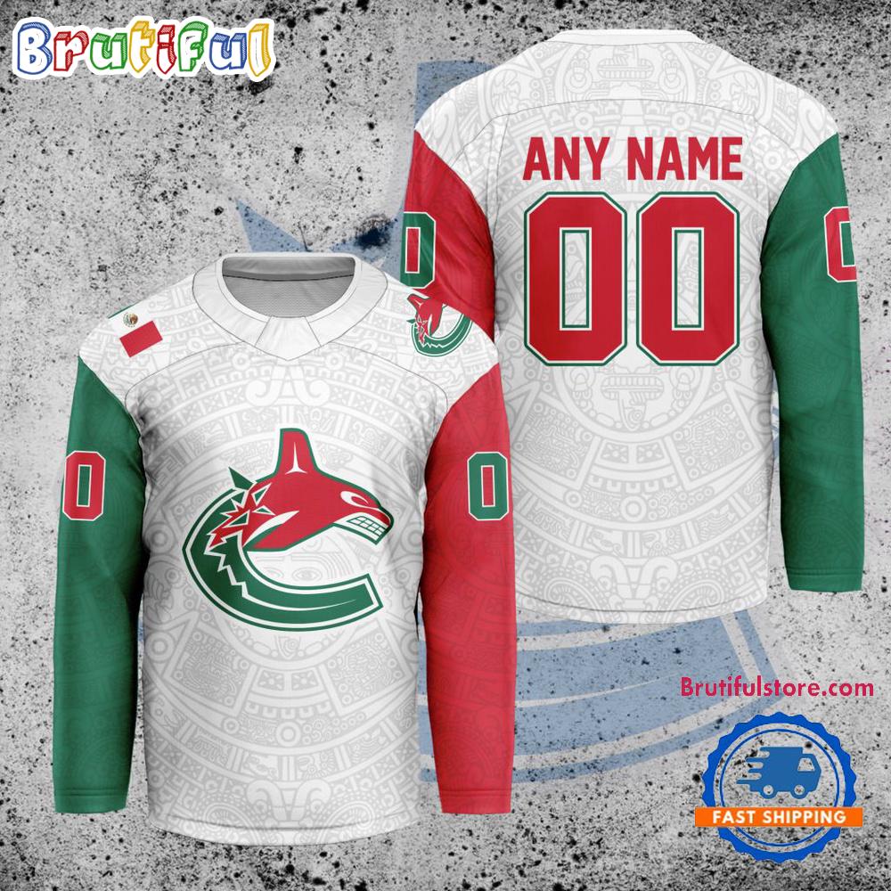 NHL Vancouver Canucks Personalized Mexican Heritage Hockey Jersey