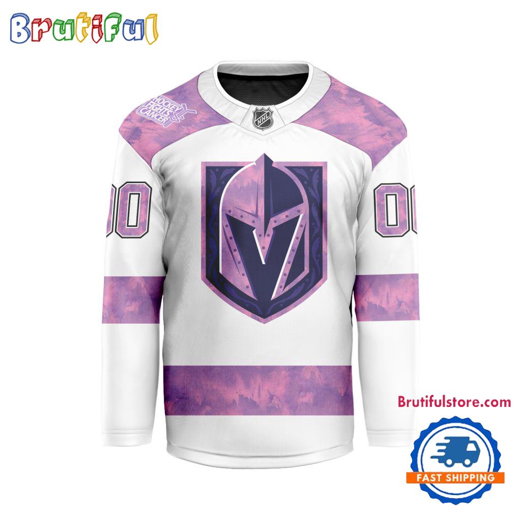 NHL Vegas Golden Knights Personalized Hockey Fights Cancer Design Jersey