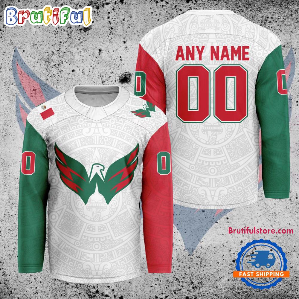NHL Washington Capitals Personalized Mexican Heritage Hockey Jersey